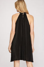 Black Sleeveless Plisse Dress