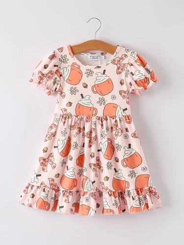 Girls Fall Coffee Dress