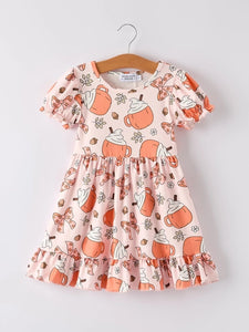 Girls Fall Coffee Dress