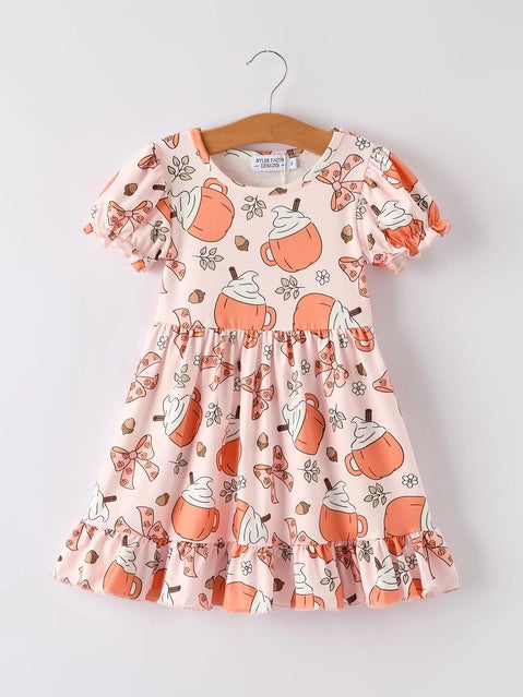 Girls Fall Coffee Dress