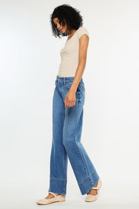 Kancan Medium Mid Rise Wide Leg Jeans