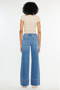 Kancan Medium Mid Rise Wide Leg Jeans