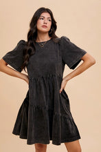 Black Mineral Wash Dress