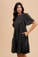 Black Mineral Wash Dress