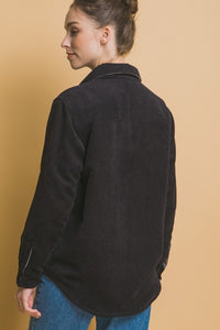Black Corduroy Reversible Plaid Jacket