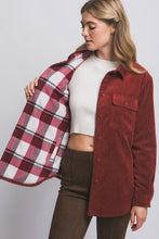 Burgundy Corduroy Reversible Plaid Jacket
