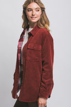 Burgundy Corduroy Reversible Plaid Jacket