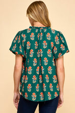 Forest Floral Puff Sleeve Top