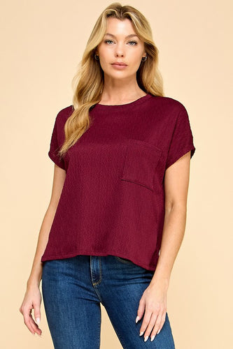 Burgundy Diamond Jacquard Top
