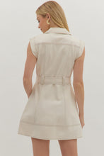Ivory Button Belted Dress