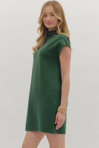 Green Mock Neck Sweater Dress