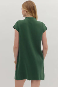 Green Mock Neck Sweater Dress