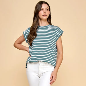 Seafoam Striped Top