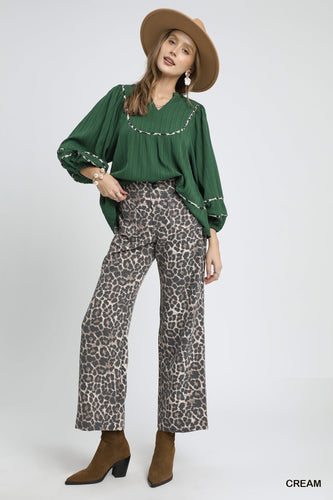 Leopard Wide Leg Pants