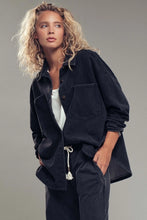 Washed Black Denim Long Sleeve Top