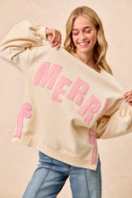 Cream Merry Bow Sweatshirt