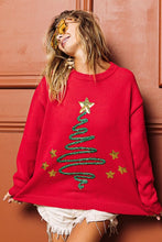 Red Tinsel Tree Sweatshirt