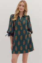 Hunter Green Floral Print Dress