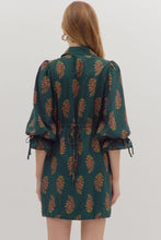 Hunter Green Floral Print Dress