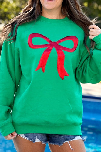 Kids Metallic Puff Bow Sweatshirt