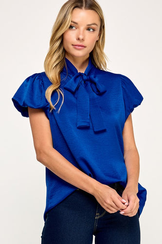 Royal Blue Bubble Sleeve Top