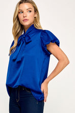 Royal Blue Bubble Sleeve Top