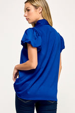 Royal Blue Bubble Sleeve Top
