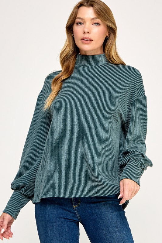 Teal Ribbed Sweater