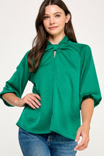 Emerald Satin Top