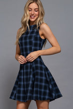 Navy Plaid Swing Dress