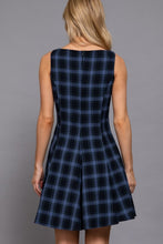 Navy Plaid Swing Dress