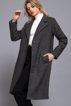 Charcoal Herringbone Long Coat