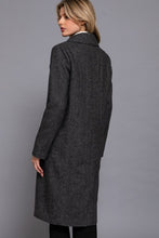 Charcoal Herringbone Long Coat