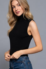 Black Sleeveless Turtleneck Sweater