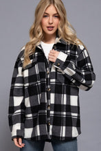 Black Checkered Fleece Shacket
