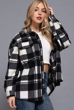 Black Checkered Fleece Shacket