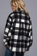 Black Checkered Fleece Shacket