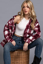 Burgundy Checkered Fleece Shacket