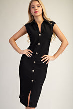 Black Button Down Midi Dress