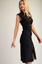 Black Button Down Midi Dress