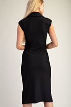 Black Button Down Midi Dress