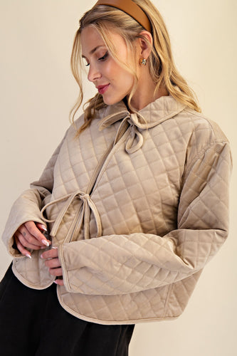 Beige Quilted Jacket