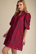 Burgundy Jacquard Dress