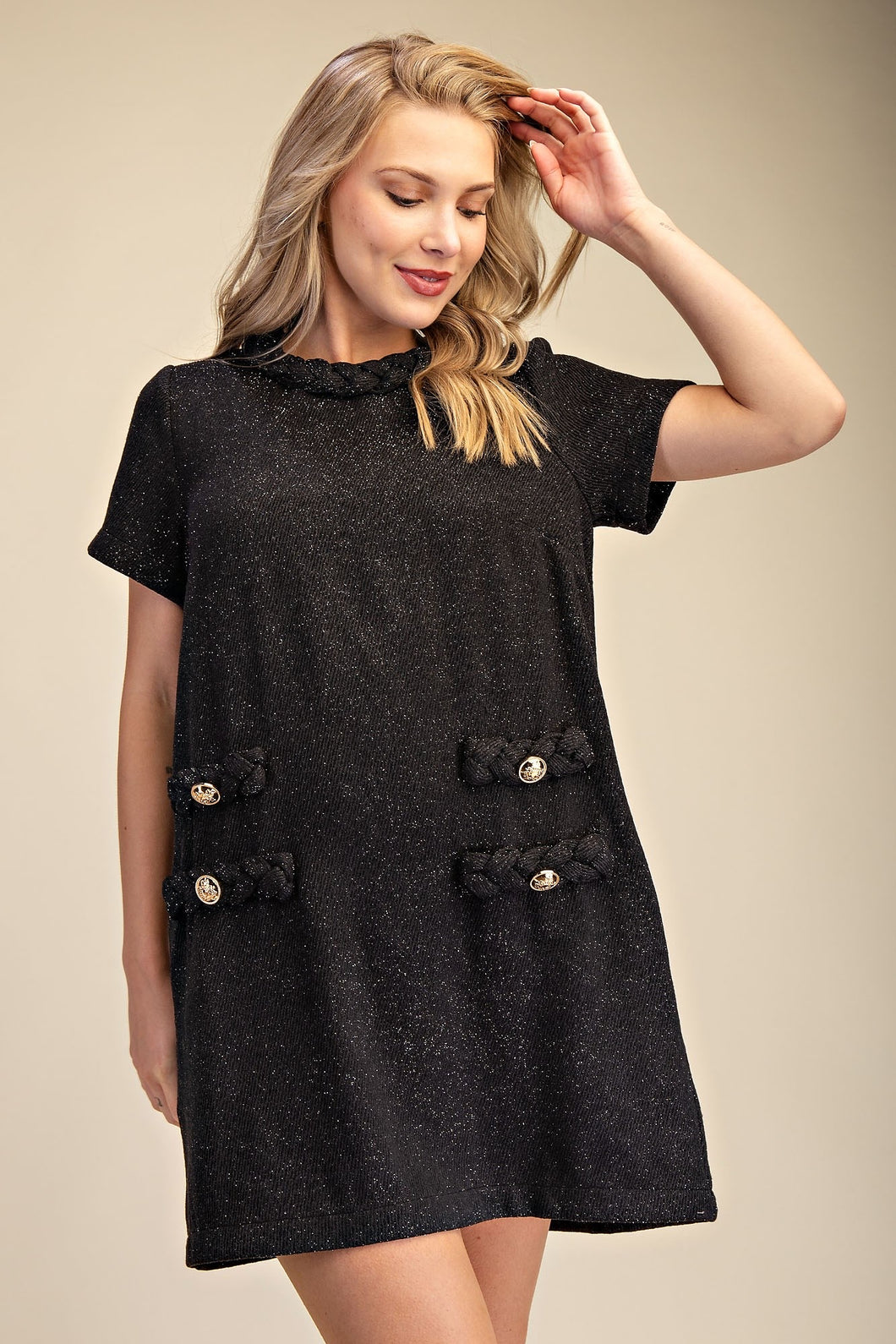 Black Twist Trim Dress