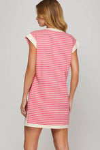 Pink Striped Constrast Dress