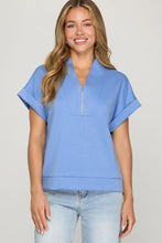Light Blue Half Zip Top