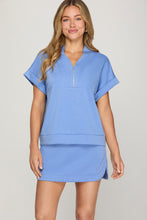 Light Blue Half Zip Top