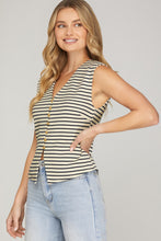 Navy Stripe Sleeveless Vest