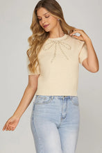 Ivory Beaded Bow Sweater