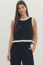 Black Sleeveless Contrast Top